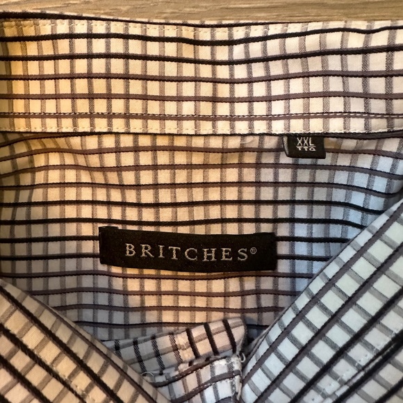 Men's Casual Button Down Shirt - Black and White Checkered - Picture 4 of 4